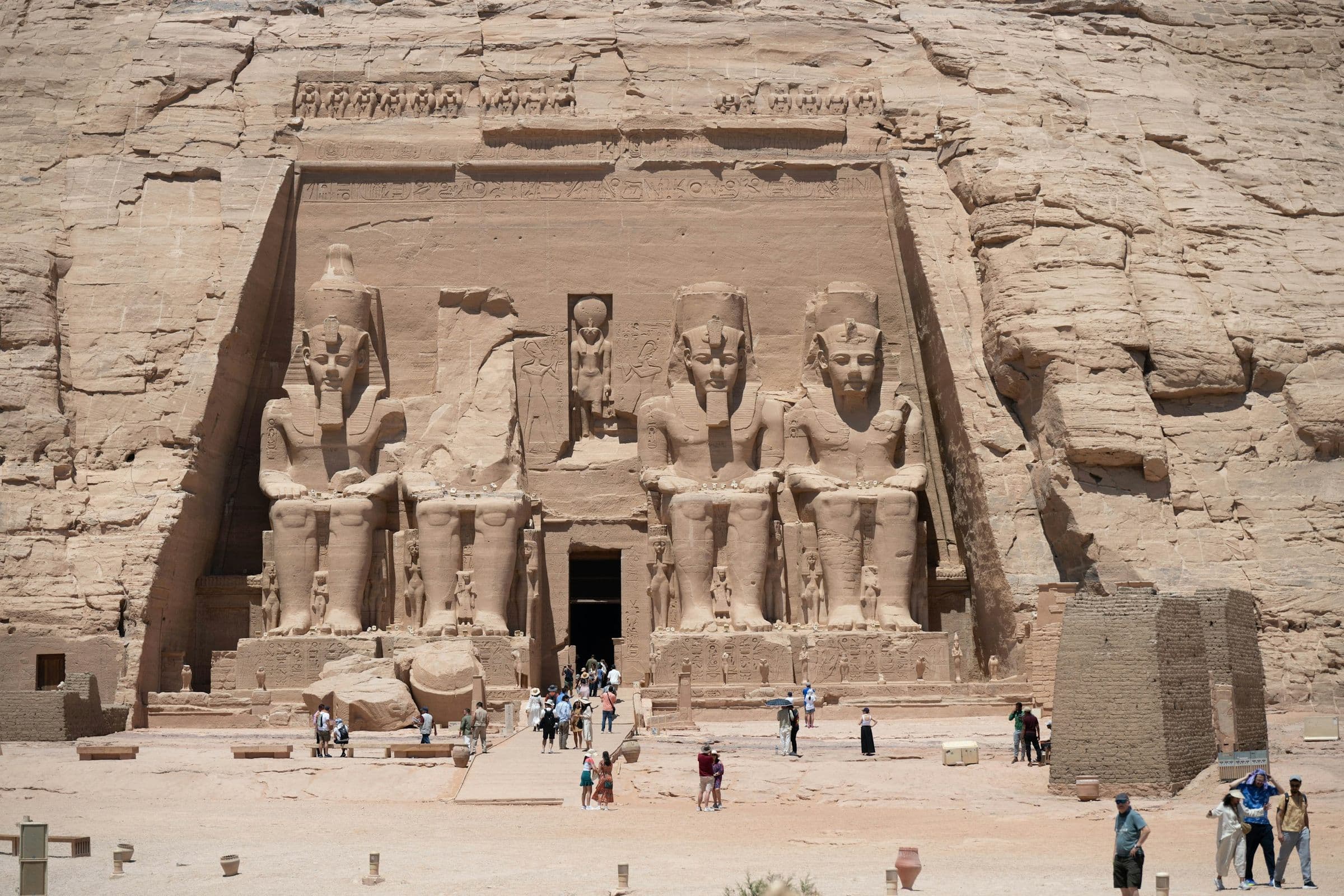 The four colossal statues of Ramses II at the Great Temple of Abu Simbel