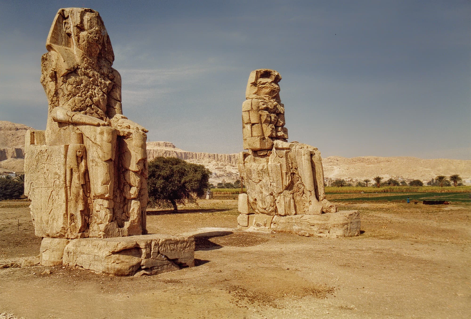 The two Colossi of Memnon on the West Bank of Luxor