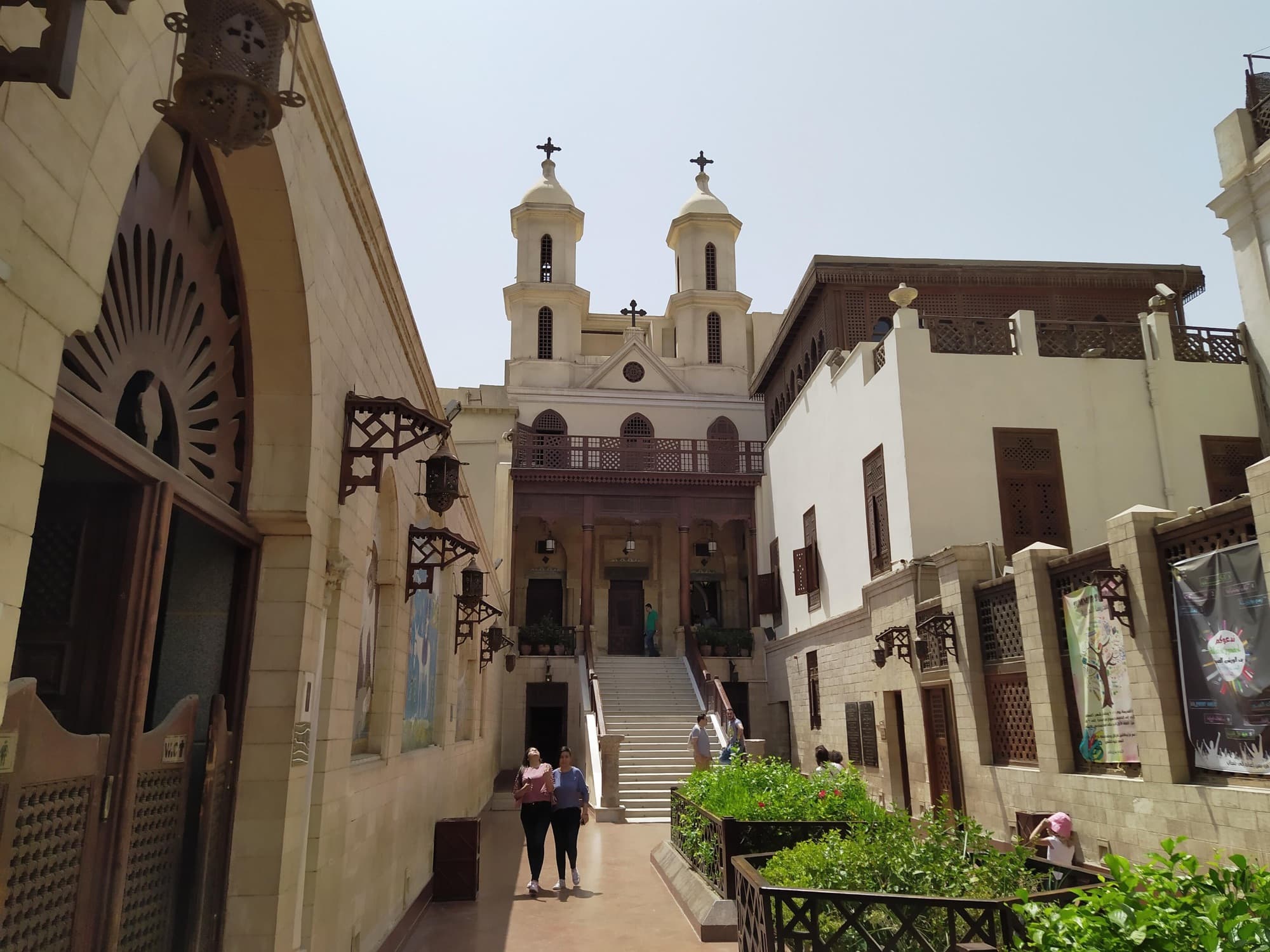 The twin towers of the Hanging Church in Coptic Cairo